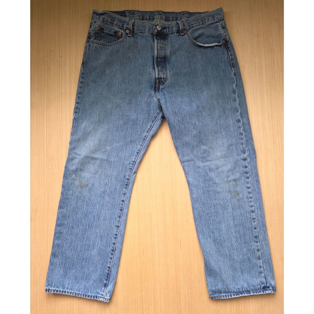 Levis 501 Mens Jeans Size 38x29 Button Fly Blue Denim